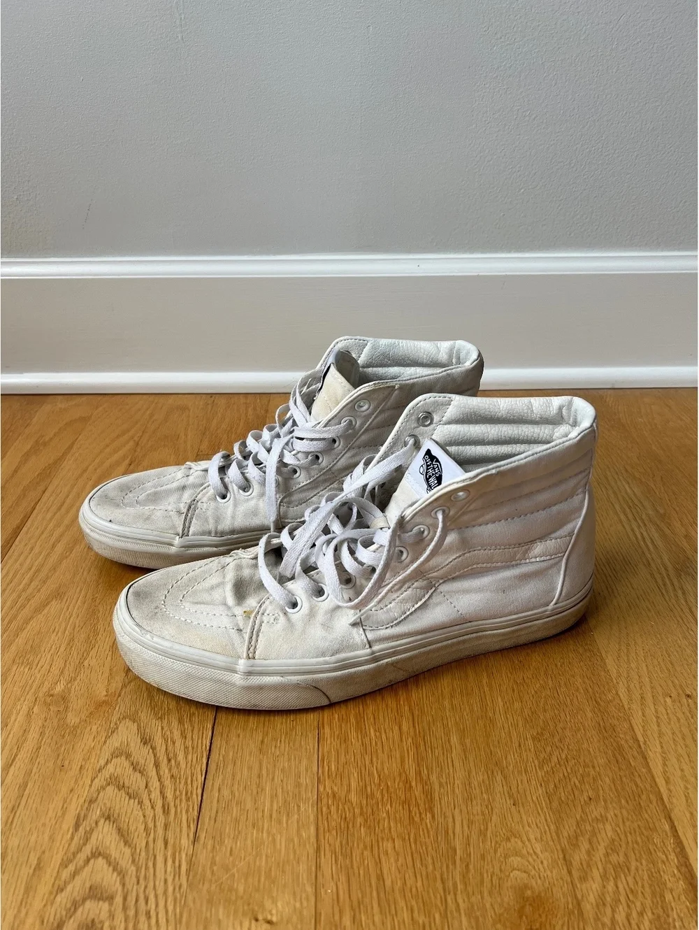 Vans Sk8-Hi True White Canvas High Top Sneakers Men’s 11 Women’s 12.5